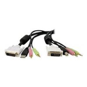  STARTECH.COM 4,5 m 4-in-1 USB Dual Link DVI-D KVM-Switchkabel mit Audio und Mikrofon  