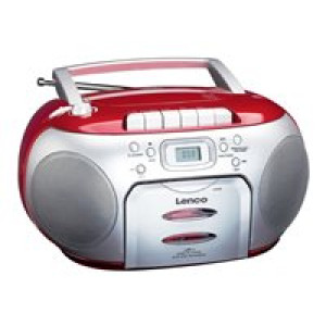 LENCO SCD-420RD CD-Radio mit Kassette, Rot 
