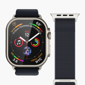 VONMÄHLEN Classic Nylon-Armband für Apple Watch 38 40 41 mm dunkelblau (AWS00137)