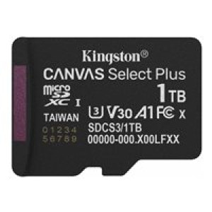 KINGSTON Canvas Select Plus Gen3 150R A1 Single Pack w/o ADP 1TB
