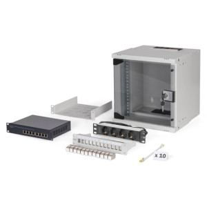 DIGITUS Netzwerk-Set 254 mm (10") - 6HE, 312x300 mm (BxT) gr 