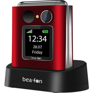 BEA-FON Fold 10 - 2G, Silver Line, Großtastenklapphandy, rot-silber 2G