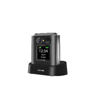 BEA-FON Fold 10 - 2G, Silver Line, Großtastenklapphandy, schwarz-silber 2G 