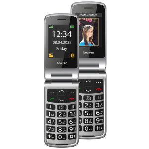 BEA-FON SL605 - 2G, Silver Line, Großtastenklapphandy, schwarz-silber ohne Netzteil 2G