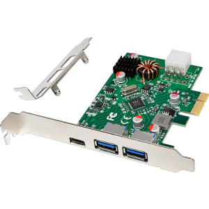 INLINE Schnittstellenkarte, 2x USB-A, 1x USB-C 3.2 Gen.1, PCIe, PD3.0, 6pol 