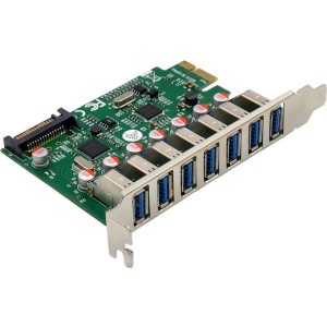 INLINE Schnittstellenkarte, 7x USB-A 3.2 Gen.1, PCIe, SATA Strom, VL805 