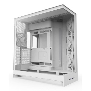 NZXT H9 Flow (2025) All White Midi Tower ATX Gaming Gehäuse weiß mit Glasfenster 
