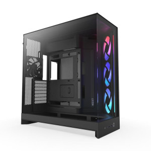NZXT H9 Flow RGB (2025) All Black Midi Tower ATX Gaming Gehäuse schwarz mit Glasfenster 