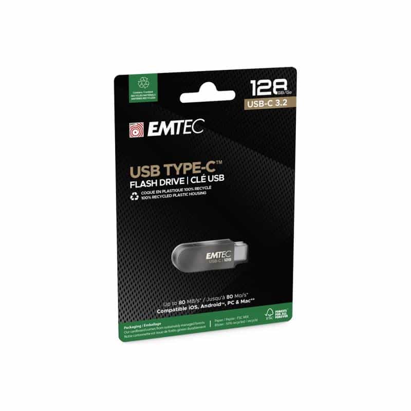 EMTEC C280 USB-Stick 128 GB USB Typ-C 3.2 Gen 1 (3.1 Gen 1) Schwarz