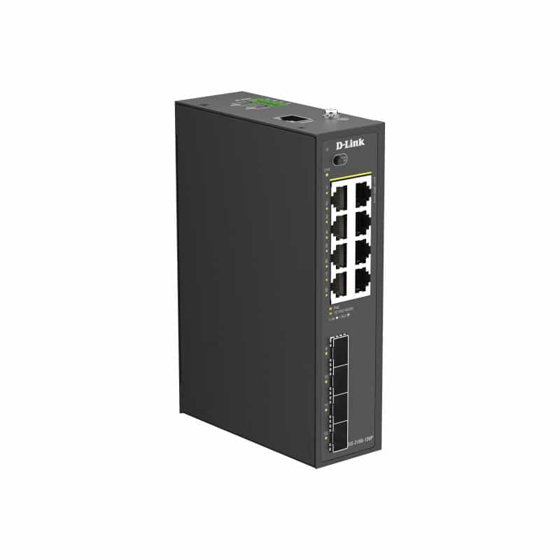 D-LINK DIS-210G-12UP Smart L2 Industrial Switch 8x Gigabit PoE+ 4x SFP Gigabit Budget PoE 240W