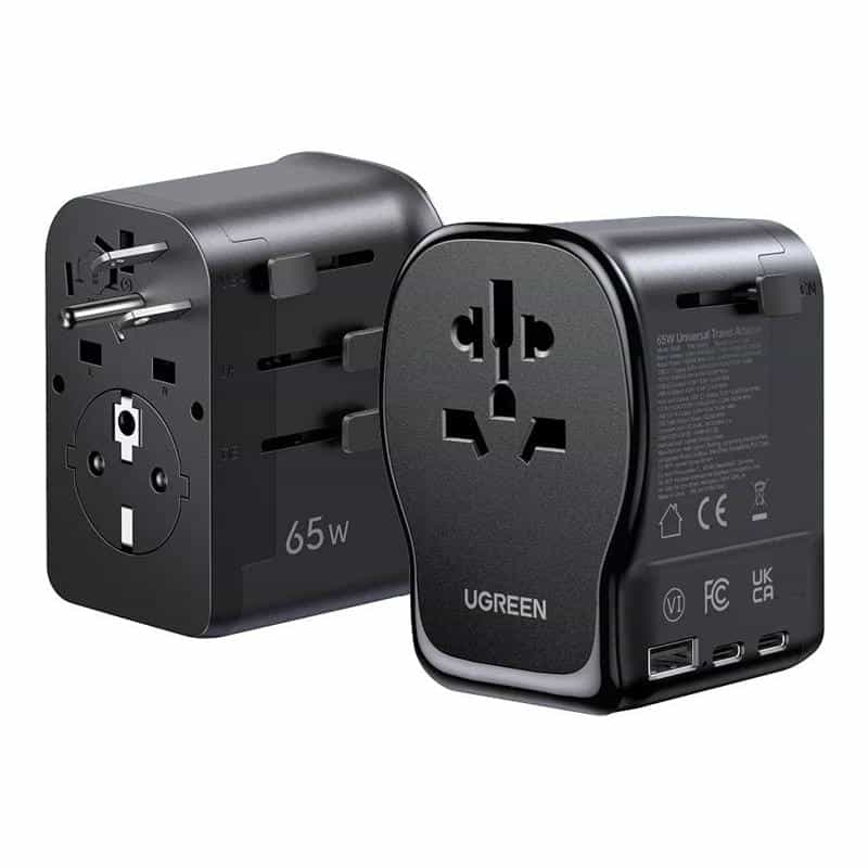 UGREEN S550 65W Universal Travel Adapter Reiseladeadapter 65 W USB-C®, USB-A QC 4+ Schwarz, Gra