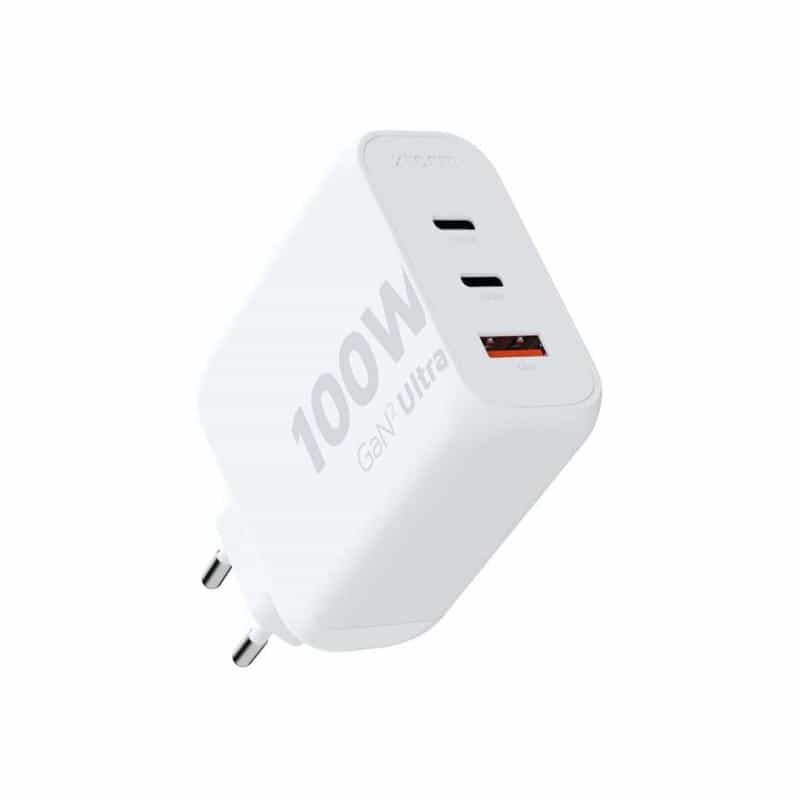XTORM Ultra Wall USB Ladegerät 100 W 2x USB-C®, 1x USB-A Quick Charge 3.0 Weiß GaN