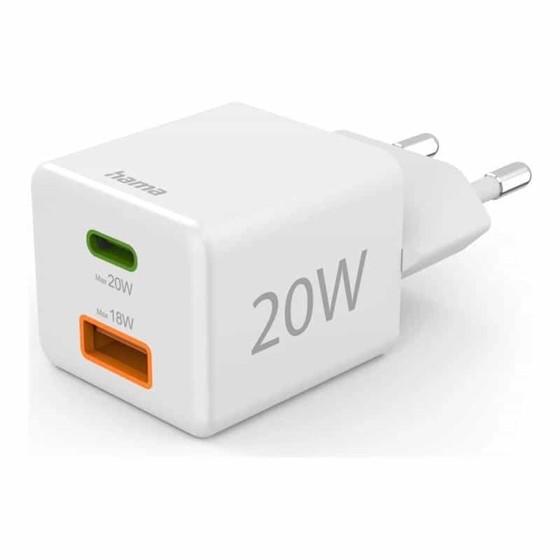 HAMA USB Ladegerät 20 W 1x USB-C®, 1x USB-A Schnellladegerät, USB Power Delivery (USB-PD) USB P