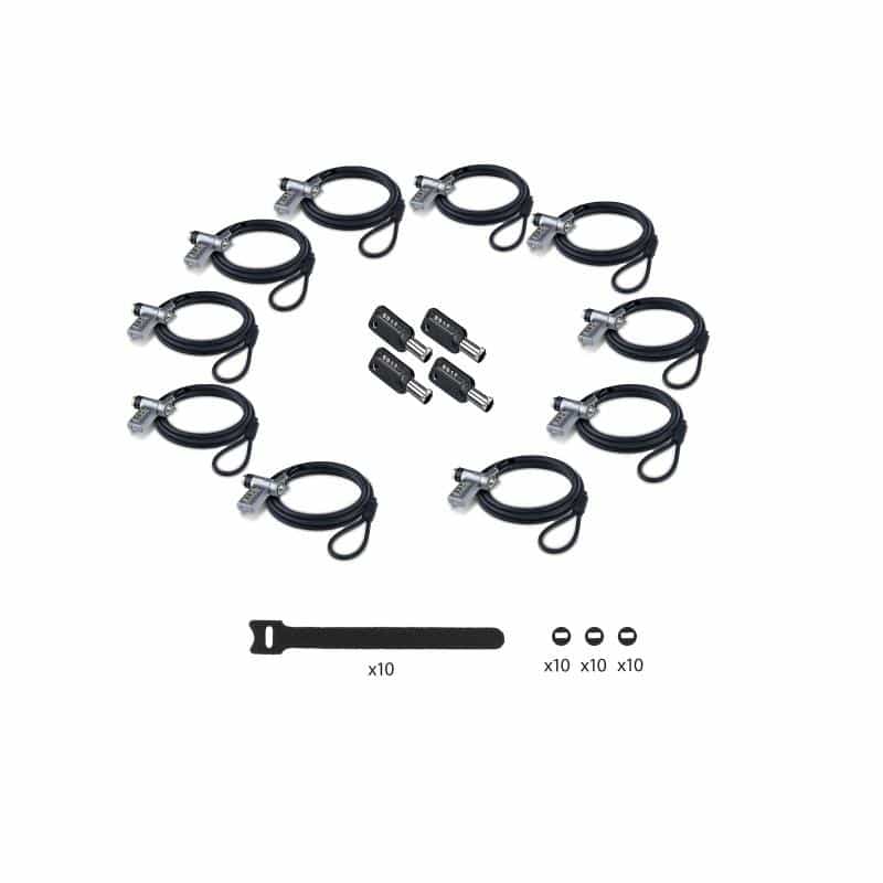 STARTECH.COM 10er-Pack 3-in-1 Laptop-Sicherheitsschloss Dual-Access 2m gleichschliessend/Zahlenkombi