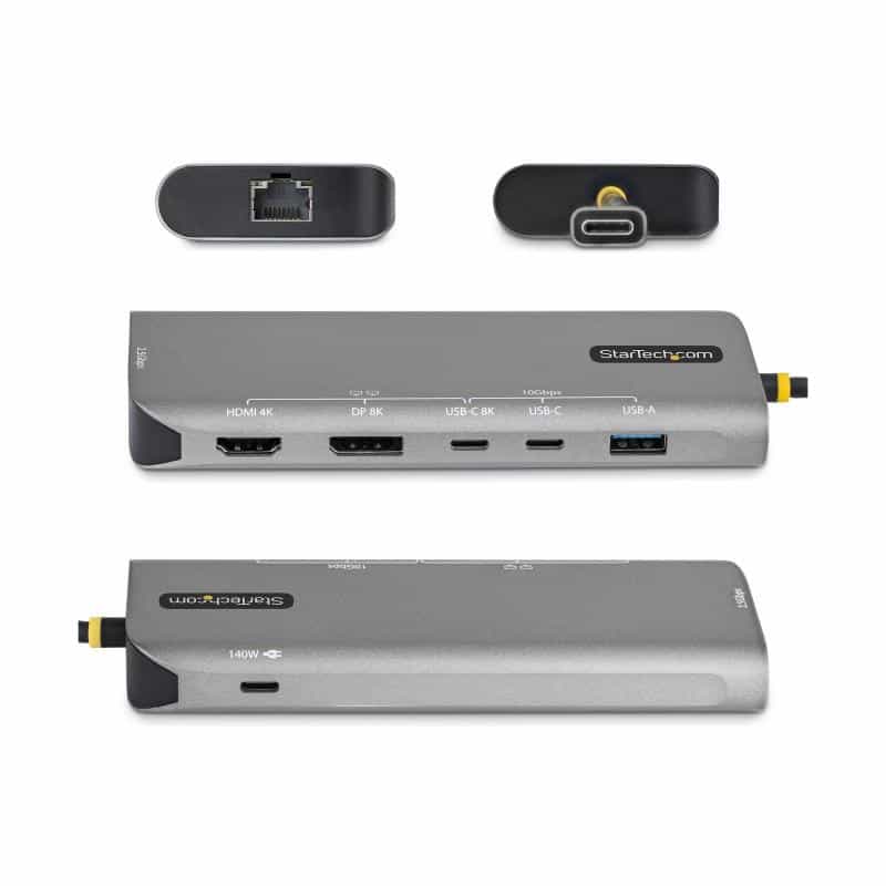 STARTECH.COM 7-in-1 USB4multiport Adapter treiberlose Dual 4K fur MacOS und Windows 140W Power Deliv