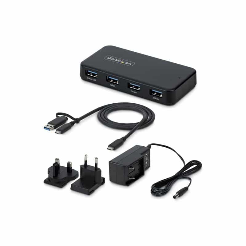 STARTECH.COM 4-Port USB-A Hub 5Gbps Eigenstromversorgung 2-in-1 USB-C & USB-A Hostkabel 1x BC 1.2 La