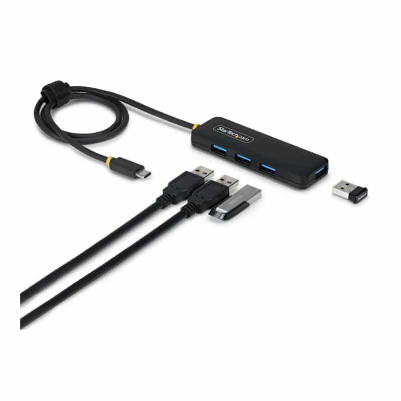 STARTECH.COM 4-Port USB-C Hub USB 3.0 5Gbps busbetrieben Mini USB-Verteiler mit 61cm Kabel USB-C zu