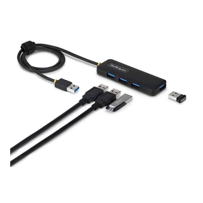 STARTECH.COM 4-Port USB-A Hub USB 3.0 5Gbps busbetrieben Mini USB-Verteiler mit 61cm Kabel USB-A zu
