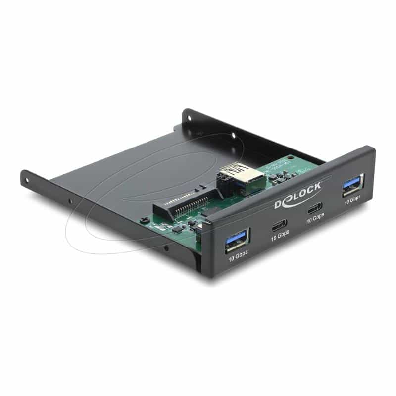 DELOCK Front Panel 8,89cm 3,5Zoll USB 10 Gbps 2 x USB Type-C + 2 x USB Typ-A