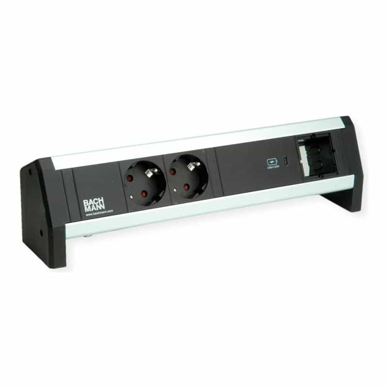 BACHMANN DESK 2xSchutzkontakt USB C, USB Charger 60W 1xABD GST18
