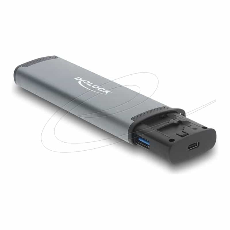 DELOCK USB 5 Gbps Kartenleser mit SD und Micro SD Slot und Aufbewahrungsfächern für Speicherkarten