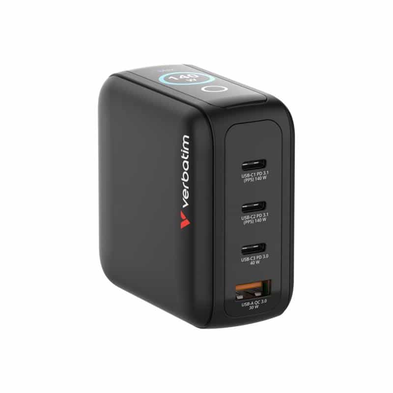 VERBATIM Mini GaN Charger 140W with Display