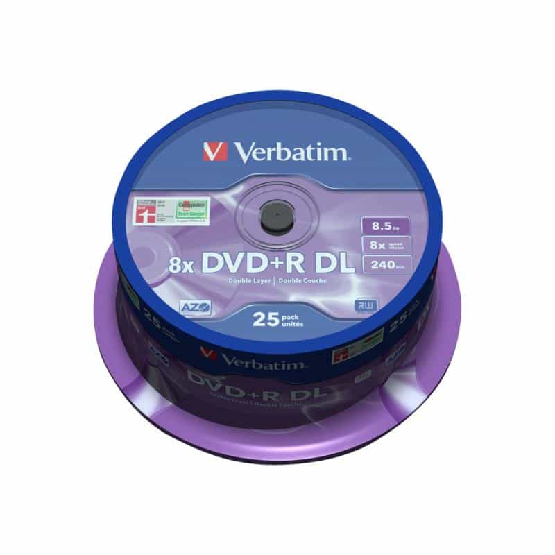 VERBATIM MED DVD+R Verbatim 8.5 GB 8x DDL 025er CakeBox