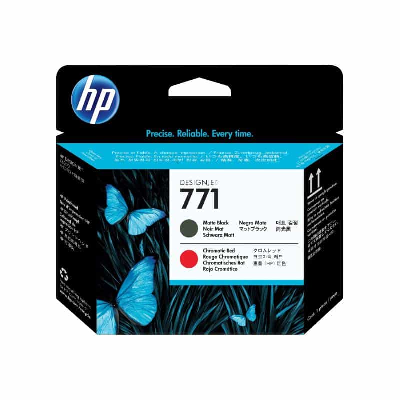 HP 771 mattschwarz, Chromatic Red Druckkopf