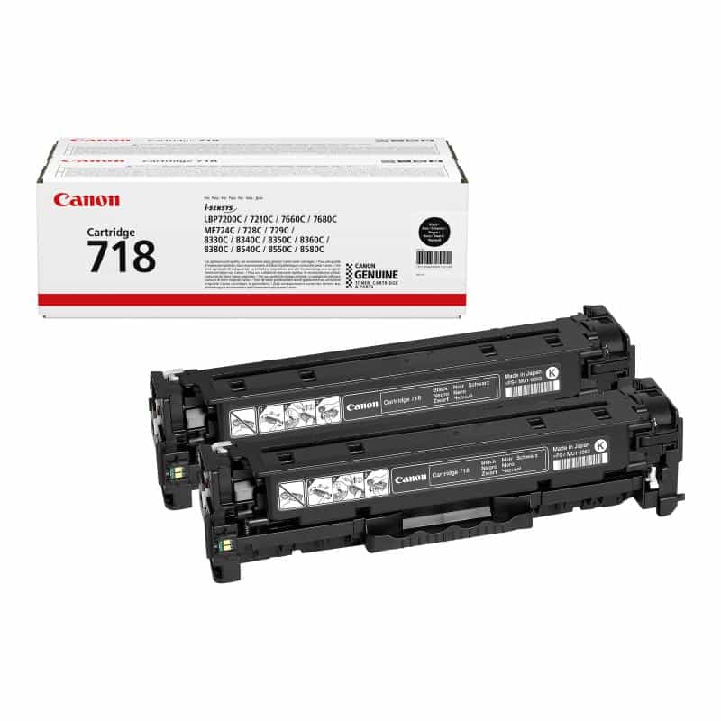 CANON 718 Black 2er Pack Schwarz Tonerpatrone