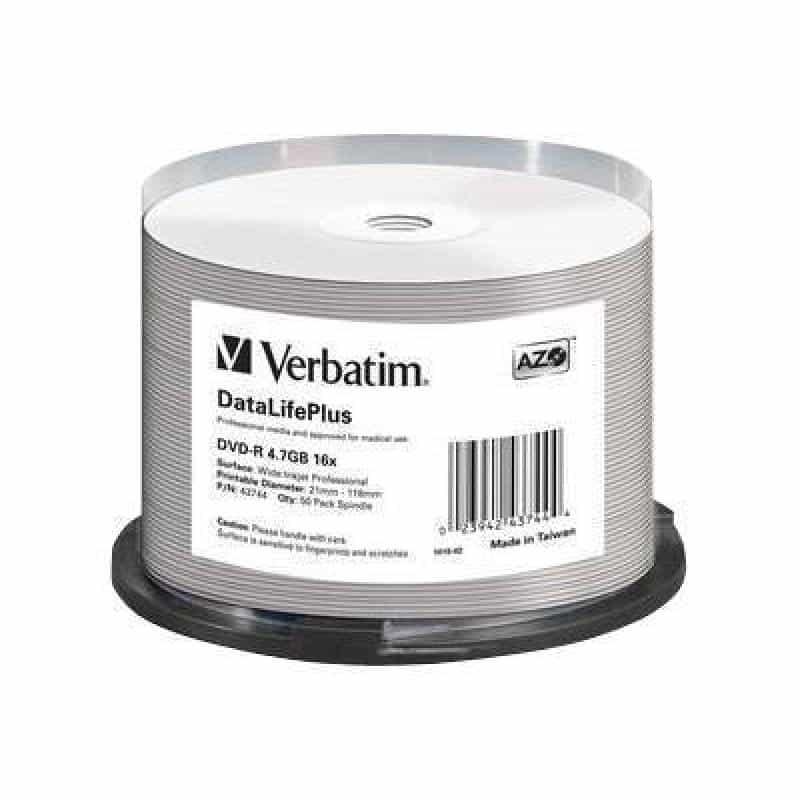 VERBATIM MED DVD-R Verbatim / 4.7 GB / 16x / 050er / CB / Dru NON-ID