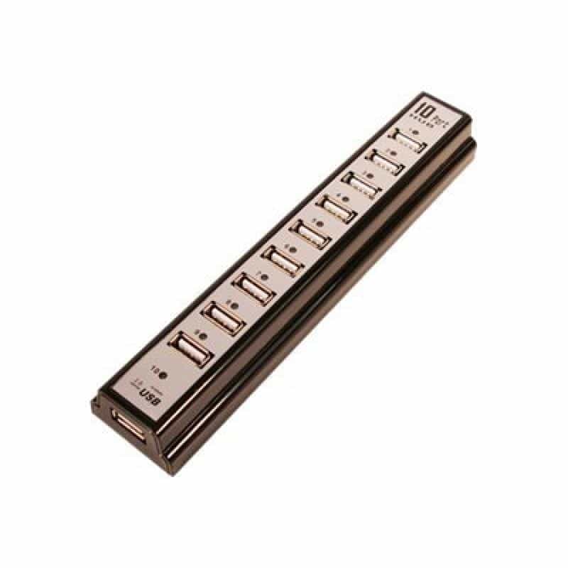 LogiLink USB-HUB 10-Port mit Netzteil schwarz