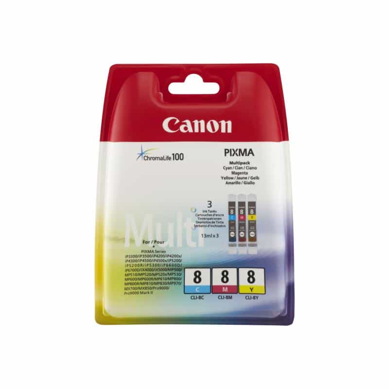 CANON CLI 8 Multipack 3er Pack Gelb, Cyan, Magenta Tintenbehälter