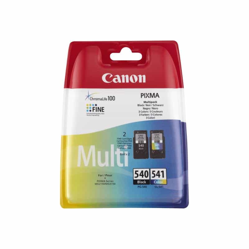 CANON PG 540 / CL 541 Multipack 2er Pack Schwarz, Farbe (Cyan, Magenta, Gelb) Tintenpatrone
