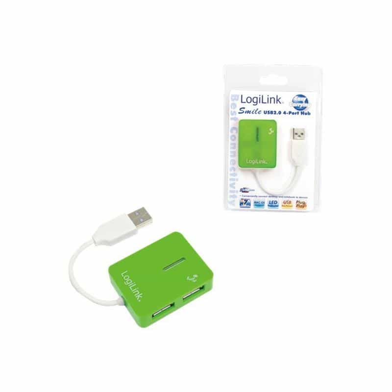 Logilink USB-Hub "Smile" 4-Port ohne Netzteil grün