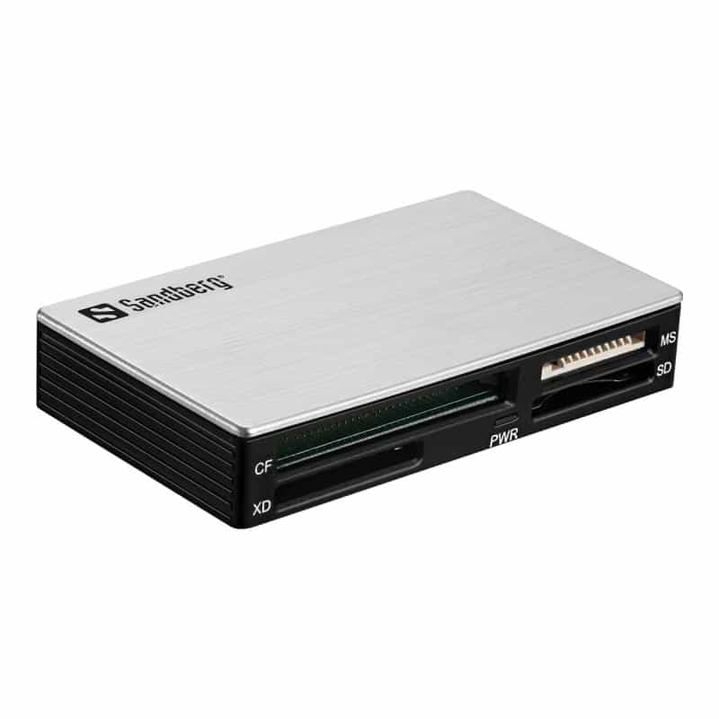 SANDBERG USB 3.0 Multi Card Reader SD XD MS CF MMC T-Flash Micro SD M2 50 cm USB 3.0 Kabel im Liefer