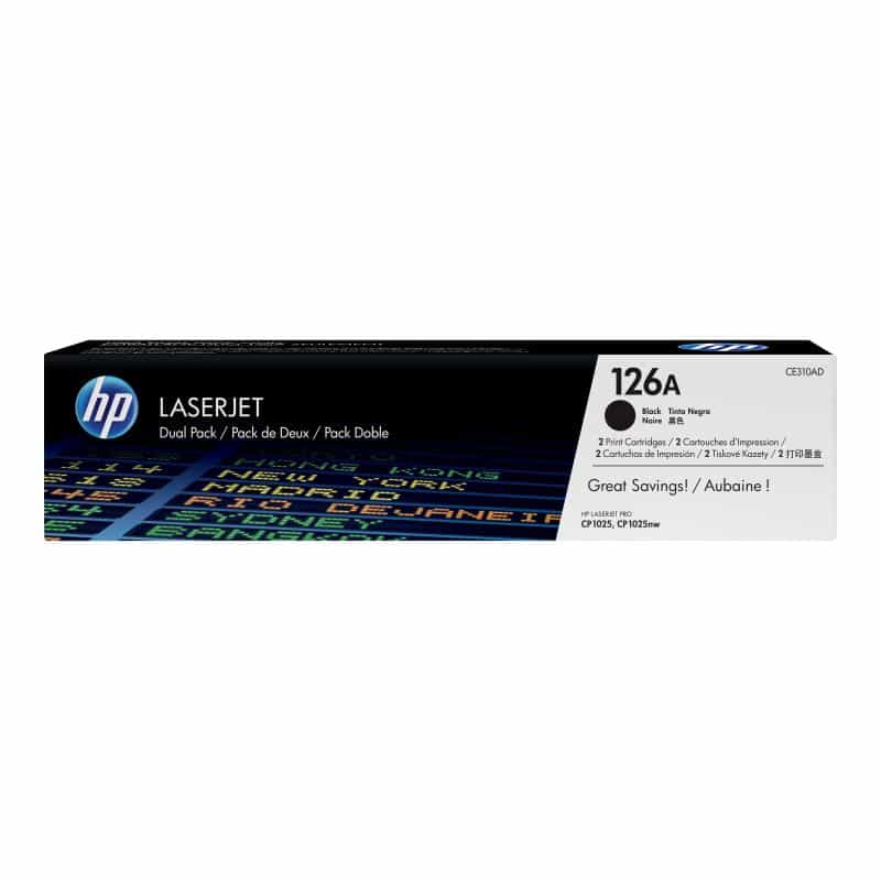 HP 126A 2er Pack Schwarz LaserJet Tonerpatrone (CE310AD)