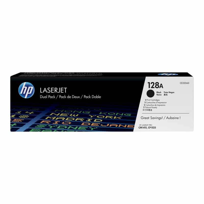 HP 128A 2er Pack Schwarz LaserJet Tonerpatrone (CE320AD)