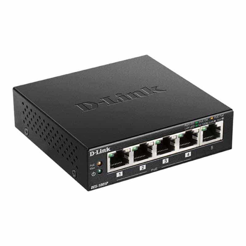 DLINK 5-Port Desktop Fast Ethernet PoE+ Switch