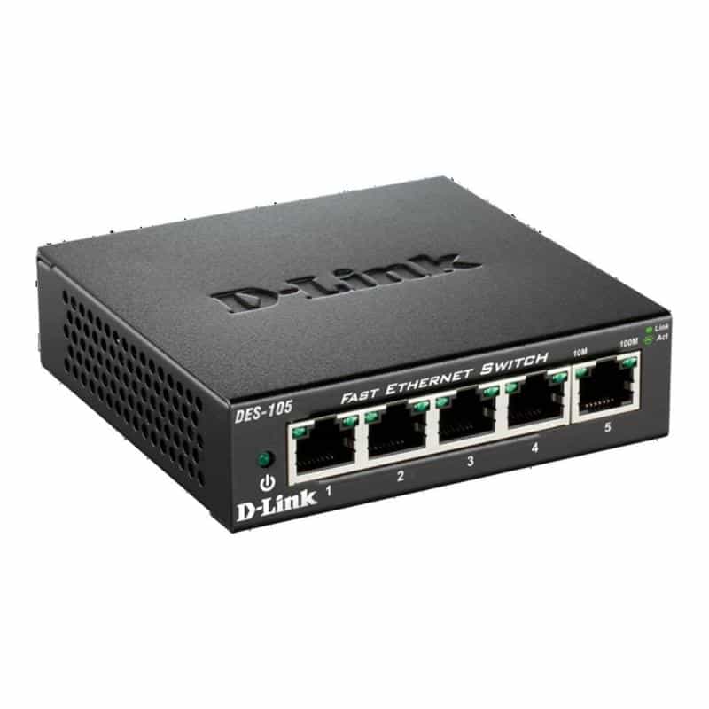 D-Link Fast Ethernet Switch DES-105, 5 Port, Desktop