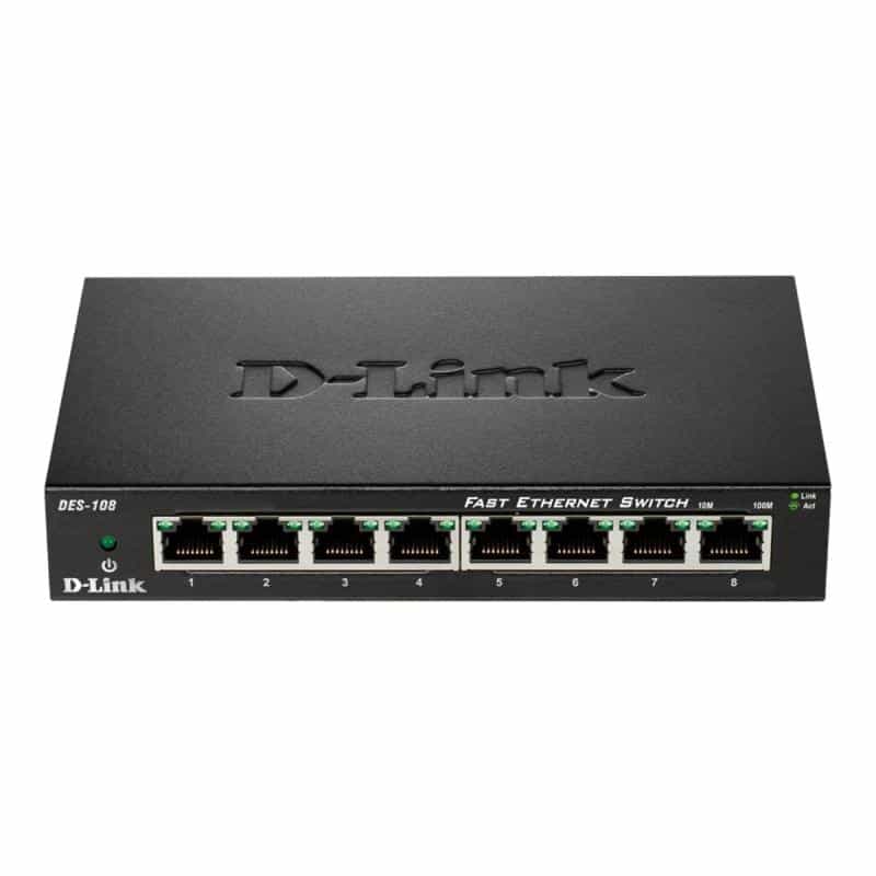 D-Link Fast Ethernet Switch DES-108, 8 Port, Desktop