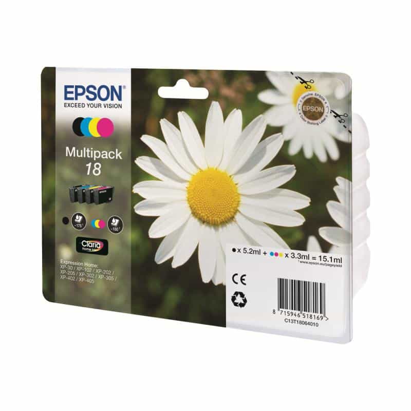 EPSON 18 Multipack 4er Pack Schwarz, Gelb, Cyan, Magenta Tintenpatrone