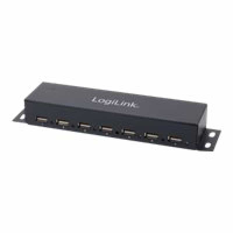 USB-HUB 7-Port LogiLink metall LED-Anzeige m. Netzteil
