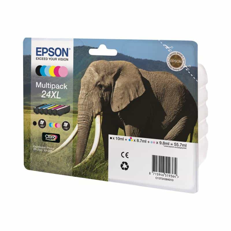 EPSON 24 Multipack 6er Pack Schwarz, Gelb, Cyan, Magenta, hell Magenta, hell Cyan Tintenpatrone