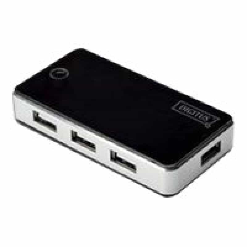 DIGITUS USB-HUB 7-port, USB2.0, extern, schw Klavierlack,+NT