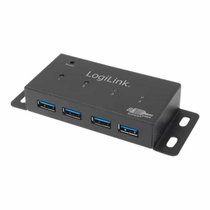 LogiLink USB 3.0 HUB 4-port, metal, inkl. Netzteil