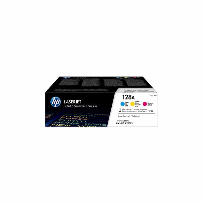 HP 128A Tri pack 3er Pack Gelb, Cyan, Magenta LaserJet Tonerpatrone (CF371AM)
