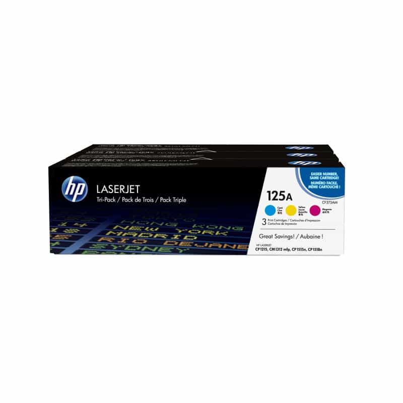 HP 125A Tri pack 3er Pack Gelb, Cyan, Magenta LaserJet Tonerpatrone (CE259AM)