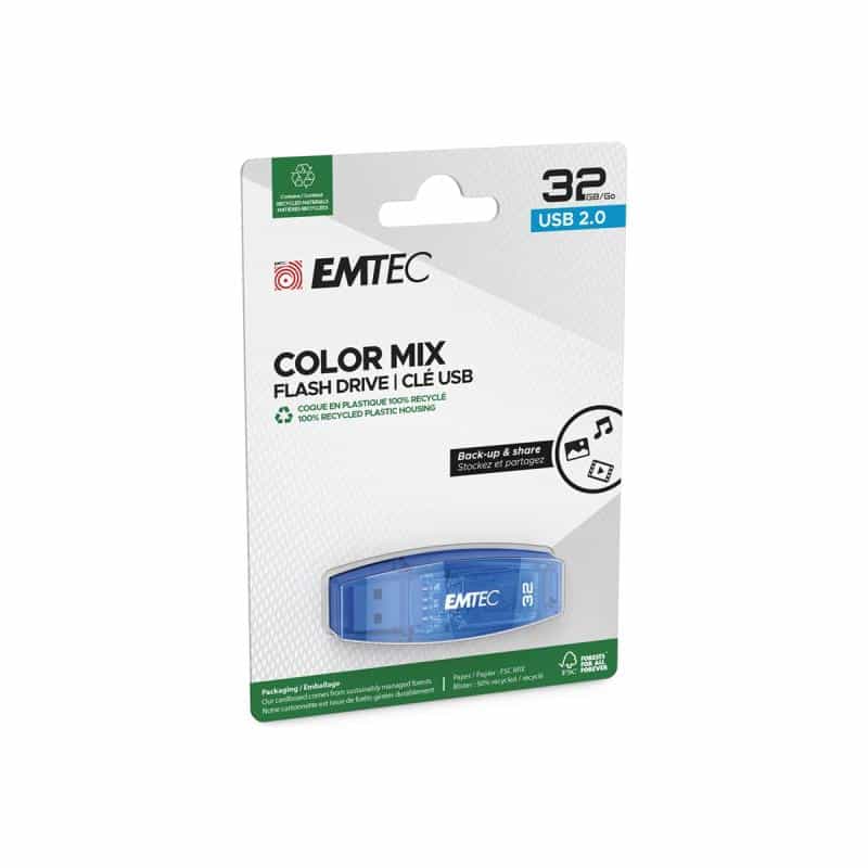 EMTEC USB-Stick 32GB EMTEC C410 Color Mix USB 2.0 blue