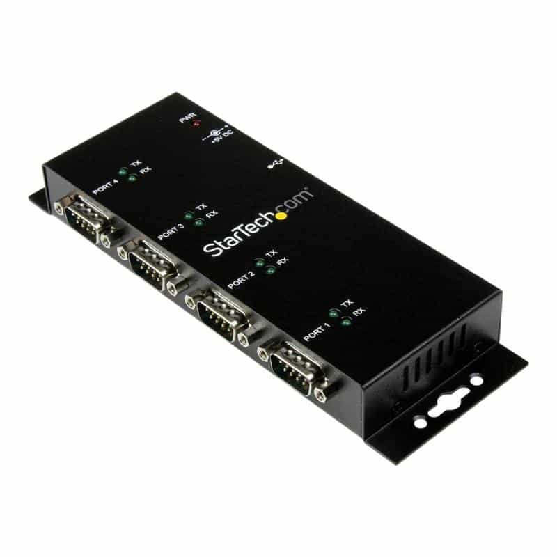 STARTECH.COM 4 Port USB auf Seriel RS232 Adapter Hub - Industriell DIN-Scheinen/ Wandmontagefähig -