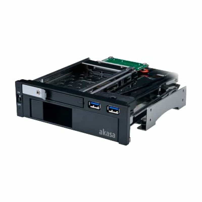AKASA 5,25 Zoll Laufwerksrahmen für 1x 3,5+1x 2,5 Zoll, inkl. 2x USB 3.0